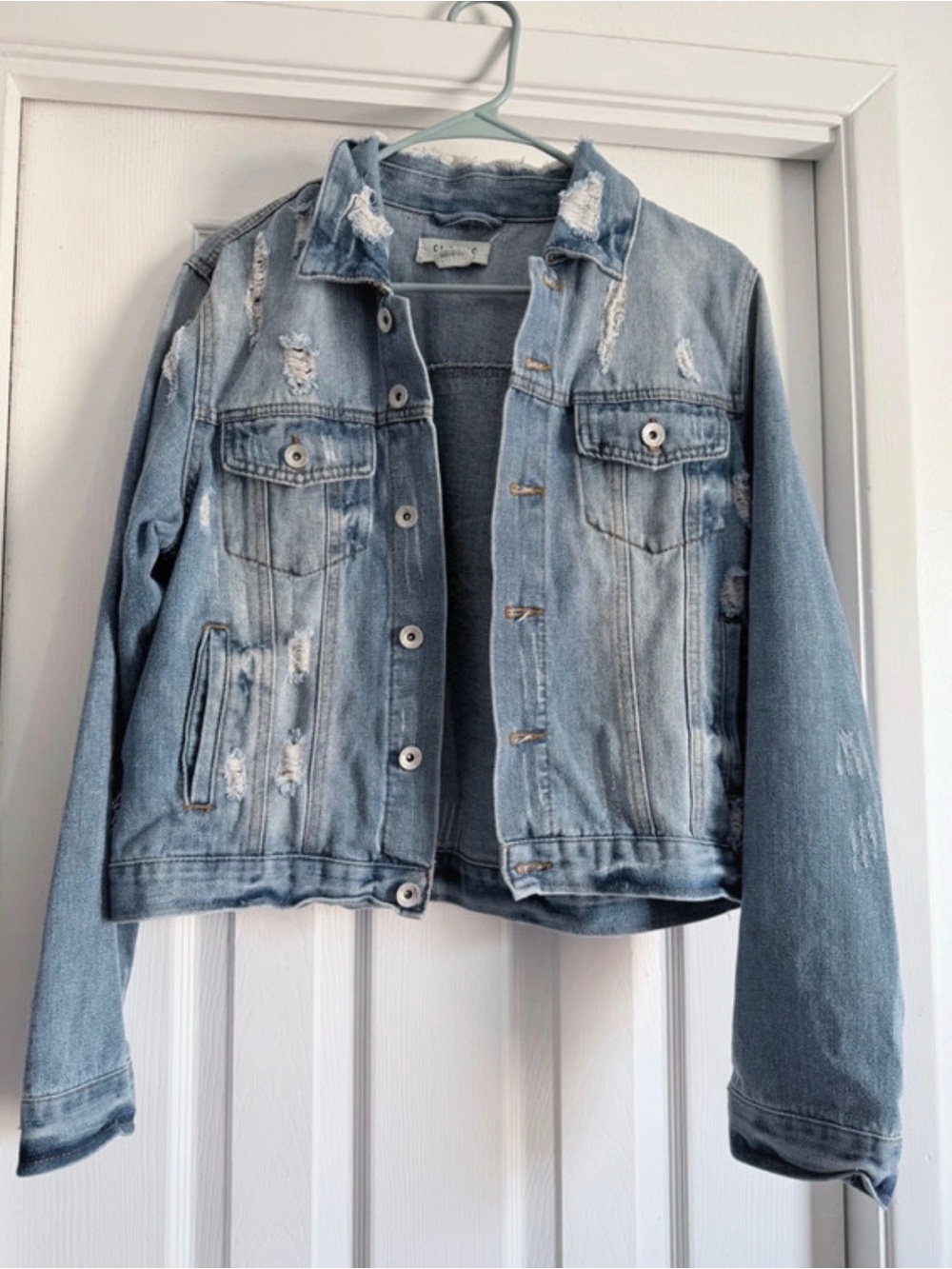 Ci Sono Distressed Denim Jacket